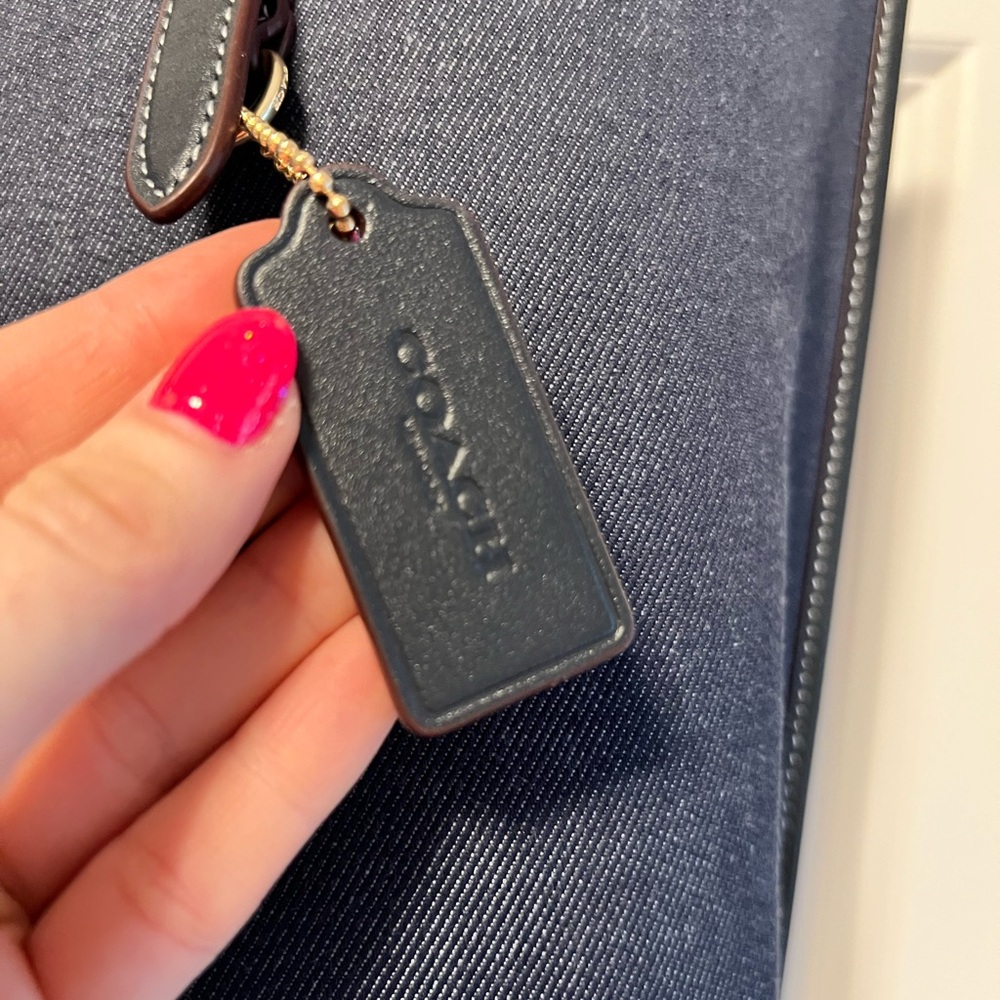 Coach denim and leather large tote bag EUC - Picture 5 of 16